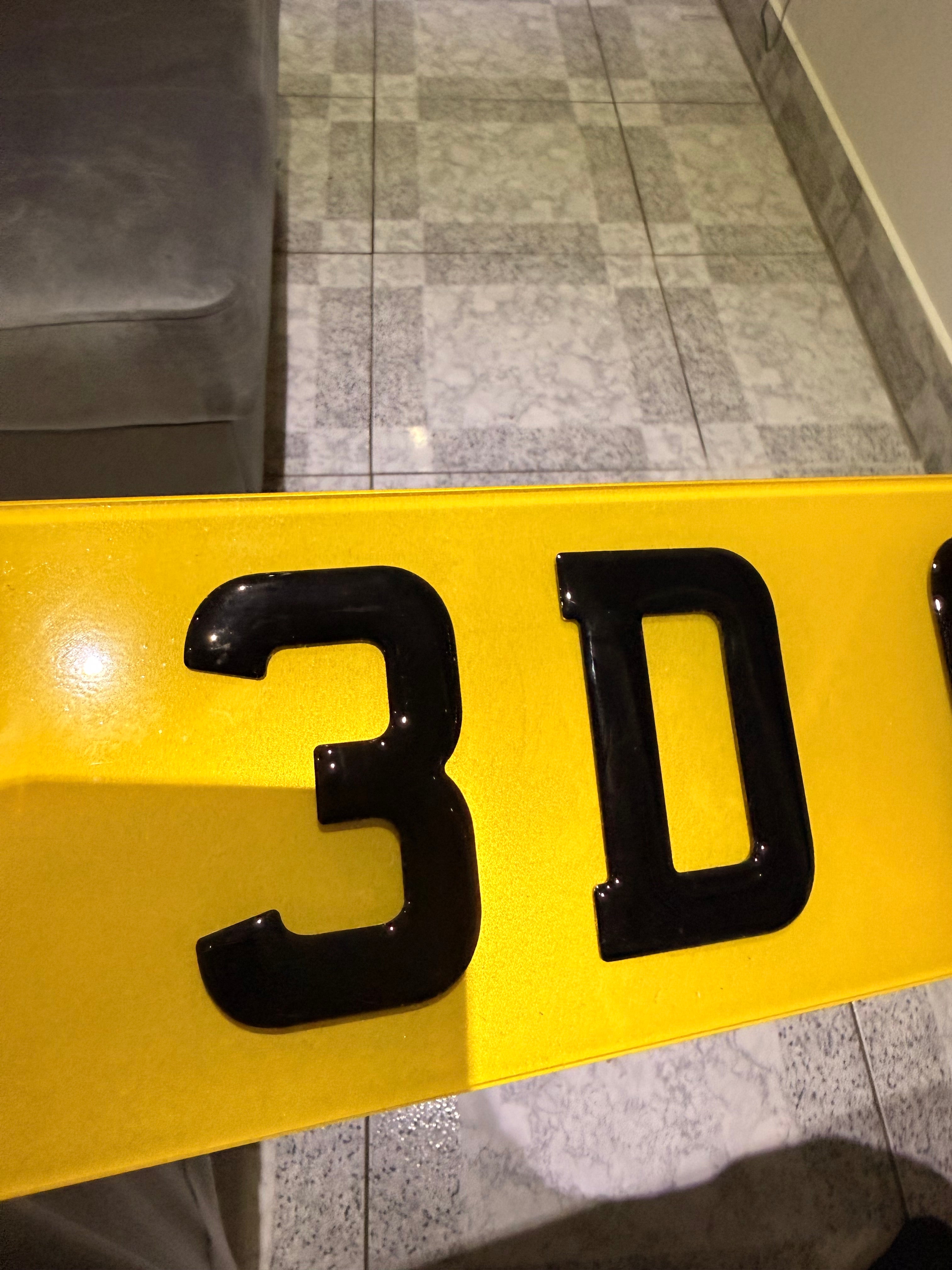 3D GEL NUMBER PLATE